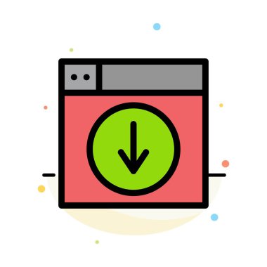 Web, Tasarım, indirme, aşağı, uygulama Soyut Düz Renk Ico