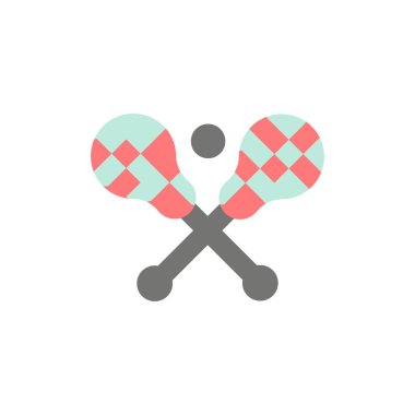 Crosse, Lakros, Sopa, Düz Renk Simgesi Sticks. Vektör simgesi ba