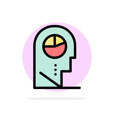 İnsan, Profil, İnsan, Şapka Soyut Daire Arka Plan Düz renk I