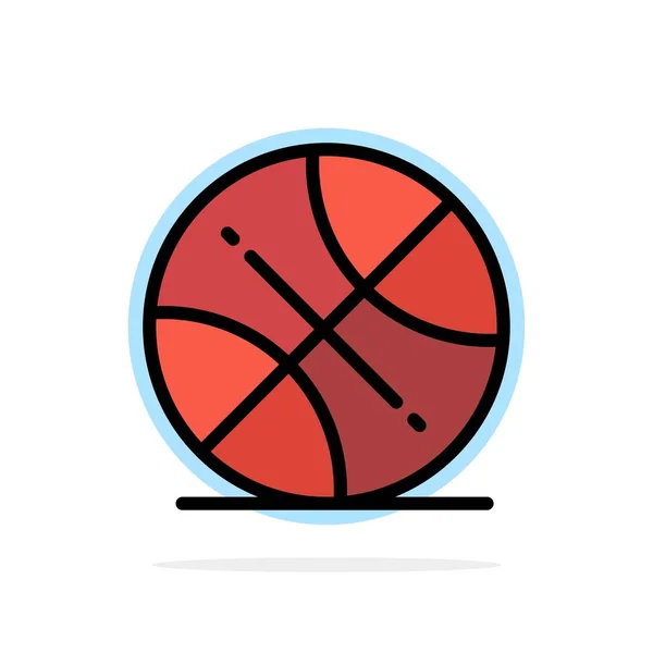 Baloncesto Pelota Deportes Círculo Abstracto Fondo Icono Color Plano — Vector de stock