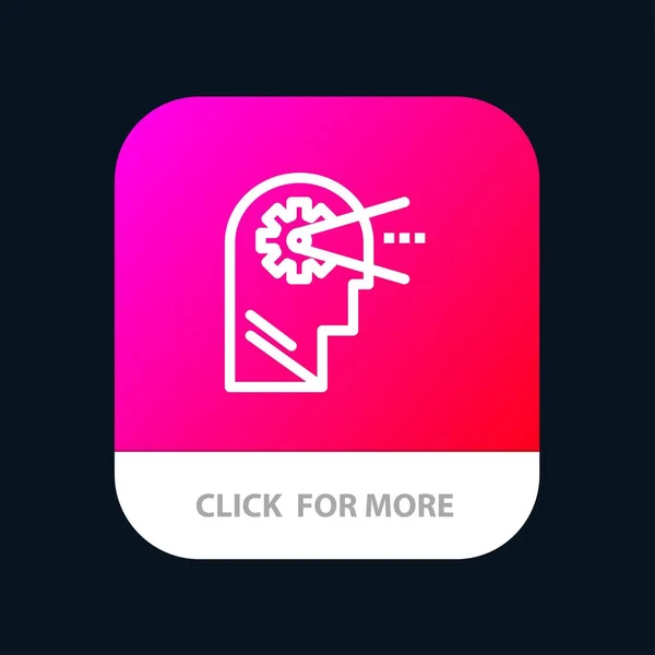Cognitif, Processus, Esprit, Tête Bouton d'application mobile. Android et IO — Image vectorielle
