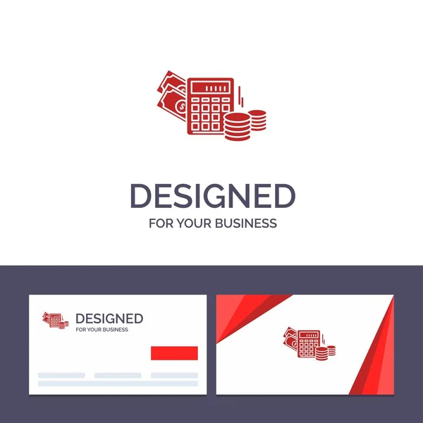 Creative Business Card and Logo template Money, Dollar, Calculat — Stock Vector