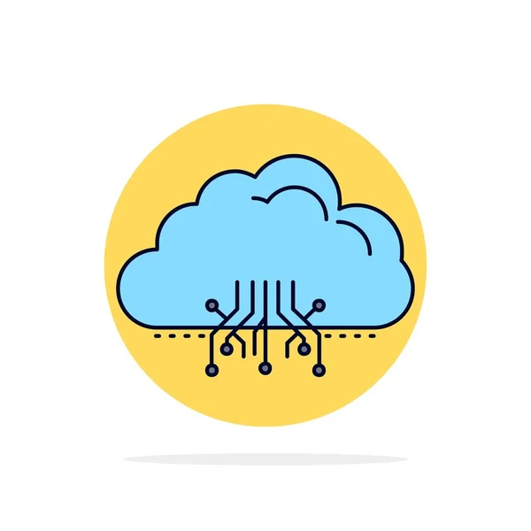 Cloud, computing, data, hosting, network Flat Color Icon Vector — Stock Vector