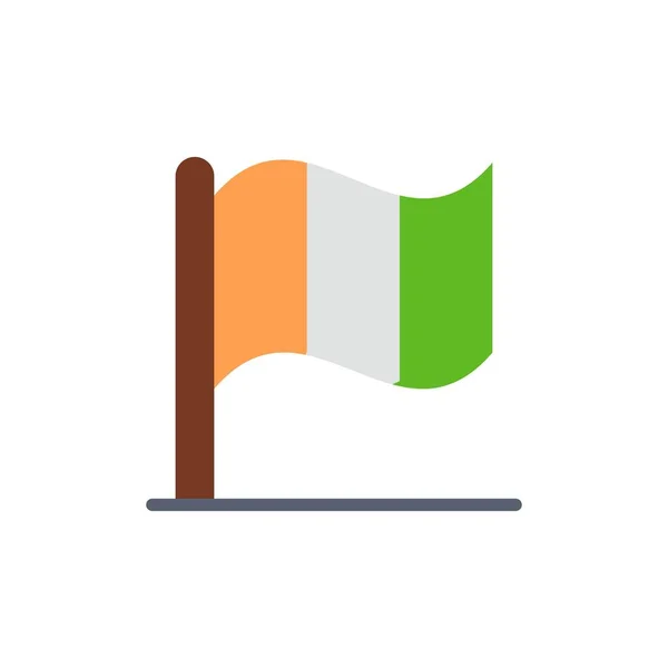 Drapeau, Irlande, Icône irlandaise de couleur plate. Bannière icône vectorielle Templa — Image vectorielle