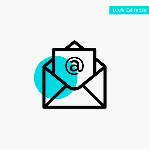 E-Mail, Mail, türkisfarbenes Highlight Kreis Punkt Vektor-Symbol öffnen — Stockvektor