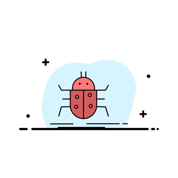 Bug, bugs, insect, testing, virus Flat Color Icon Vector — Stock Vector