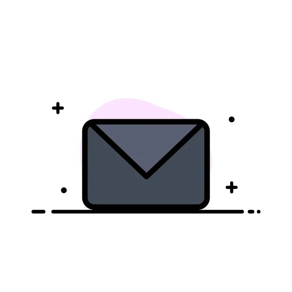 Twitter, Mail, Sms, Chat Business Flat Line Filled Icon Vector — 图库矢量图片