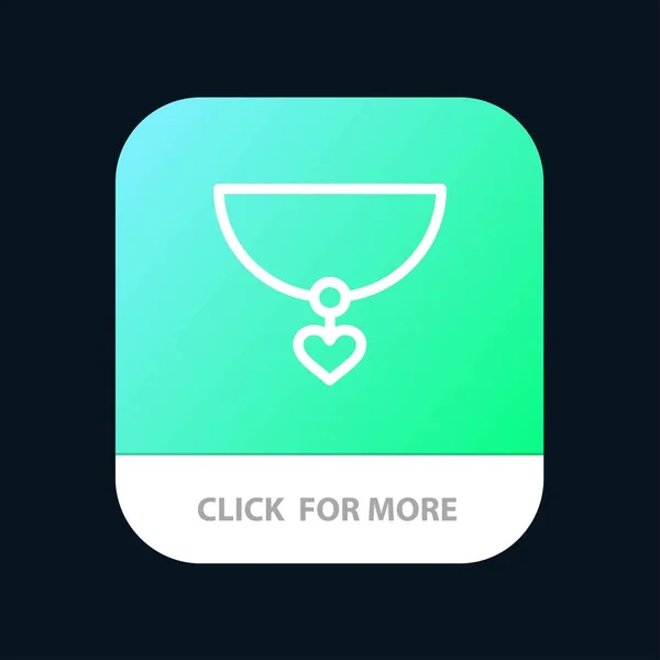 Halskette, Herz, Geschenk-App-Taste. android und ios line ve — Stockvektor