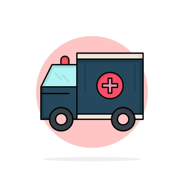 Ambulancia, camión, médico, ayuda, van Flat Color Icon Vector — Vector de stock