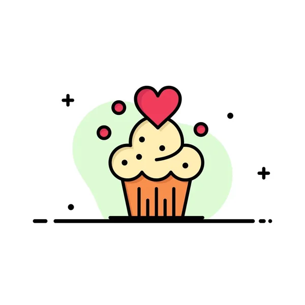 Taart, Cupcake, muffins, gebakken, snoep Business logo sjabloon. Fl — Stockvector