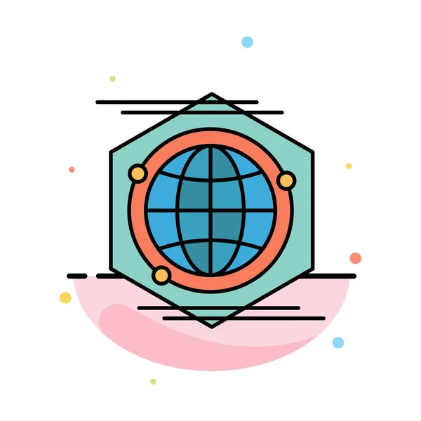 Globus, Polygon, Raum, Idee abstrakte flache Farbsymbolvorlage — Stockvektor