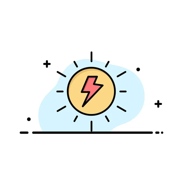 Energia,, Solar, słońce, Charge szablon logo biznesu. Płaski kolor — Wektor stockowy