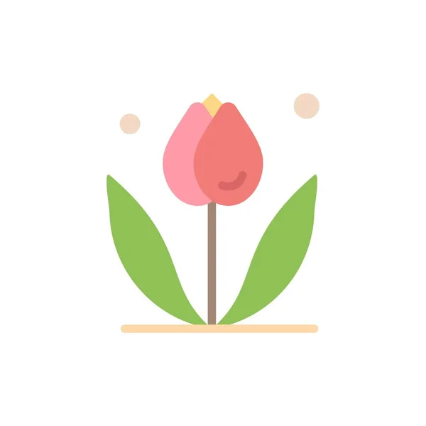 Blomma, blommig, natur, våren platt färg ikon. Vektor ikonen förbud — Stock vektor