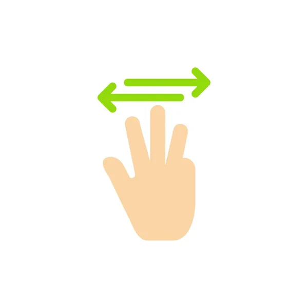 Hand, Hand Cursor, Up, Left, Right  Flat Color Icon. Vector icon — Stock Vector