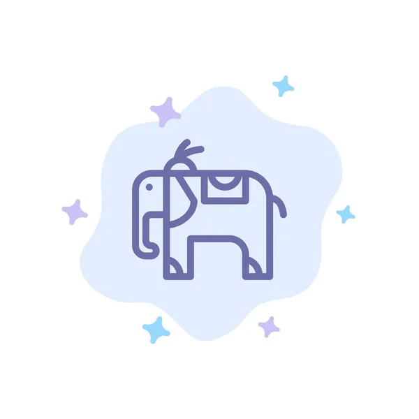 Слон, Анимально-голубая икона на абстрактном фоне — стоковый вектор