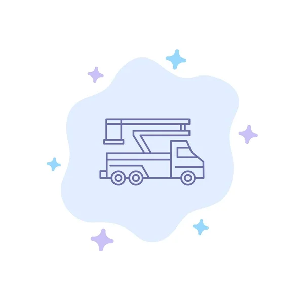 Кран, вантажівка, Ліфт, підйом, транспорт синій значок на абстрактні CLO — стоковий вектор