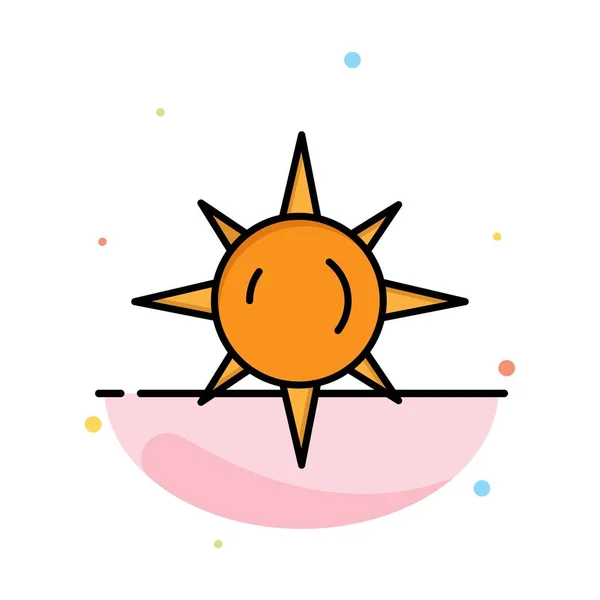 Słońce, dzień, światło streszczenie płaski kolor ikona szablon — Wektor stockowy