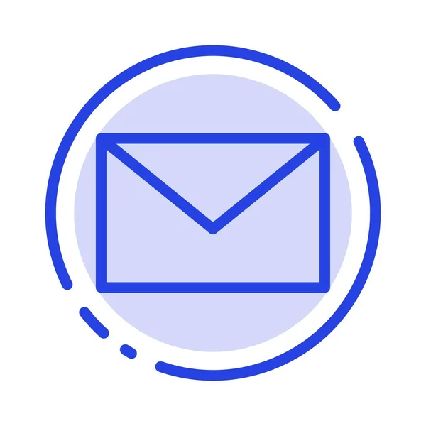 E-mail, poczta, ikona niebieska linia kropkowana linii — Wektor stockowy