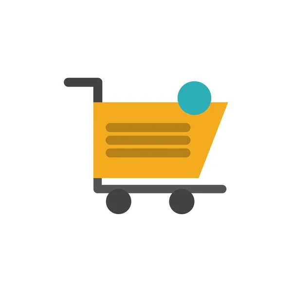 Carrito, Compras, Envío, Artículo, Tienda Icono de Color Plano. Vector i — Vector de stock