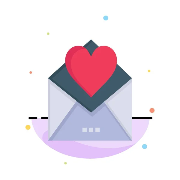 Brief, Post, Karte, Liebesbrief, Liebe abstrakte flache Farbe Symbol t — Stockvektor