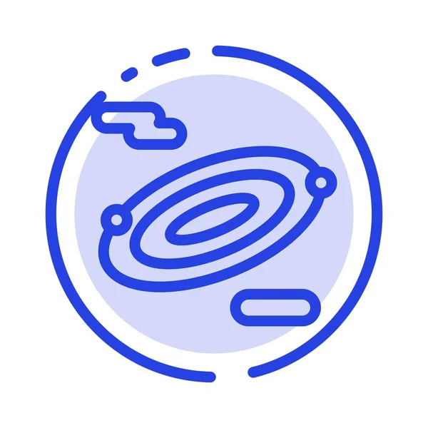 Rotation, Science, Space Blue Dotted Line Icon — стоковый вектор
