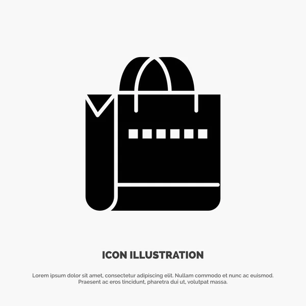 Bag, Handbag, Shopping, Shop Solid Black Glyph Icon — Stock Vector