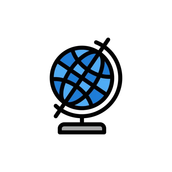 Oktatás, földrajz, Globe Síkszín Icon. Vektorikon-fejléc — Stock Vector