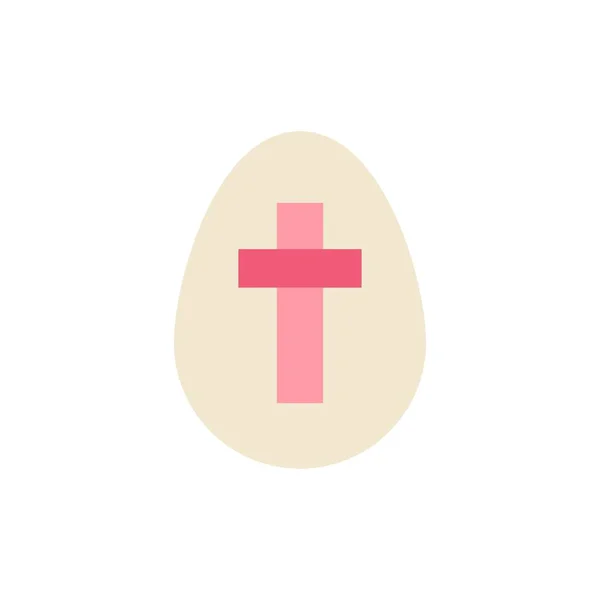 Jajko, Wielkanoc, święta, znak płaski kolor ikona. Baner ikon wektorowych — Wektor stockowy