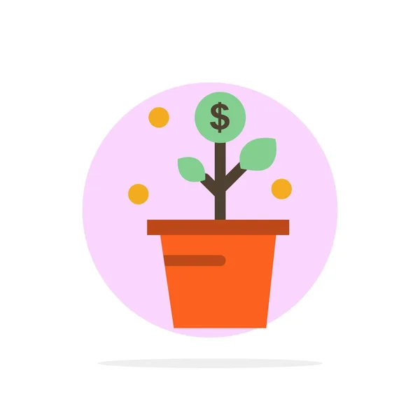 Növekvő, pénz, siker, pot, növény absztrakt kör háttér F — Stock Vector