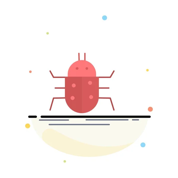 Bug, insectos, insectos, pruebas, virus de color plano icono Vector — Vector de stock