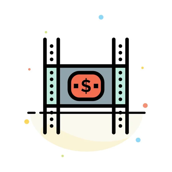 Orçamento, Custos, Filme, Dinheiro, Filme Abstract Flat Color Icon Templ —  Vetores de Stock