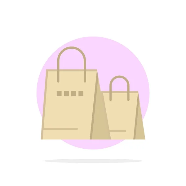 Bolso, Bolso, Compras, Tienda Resumen Círculo Fondo Plano col — Vector de stock