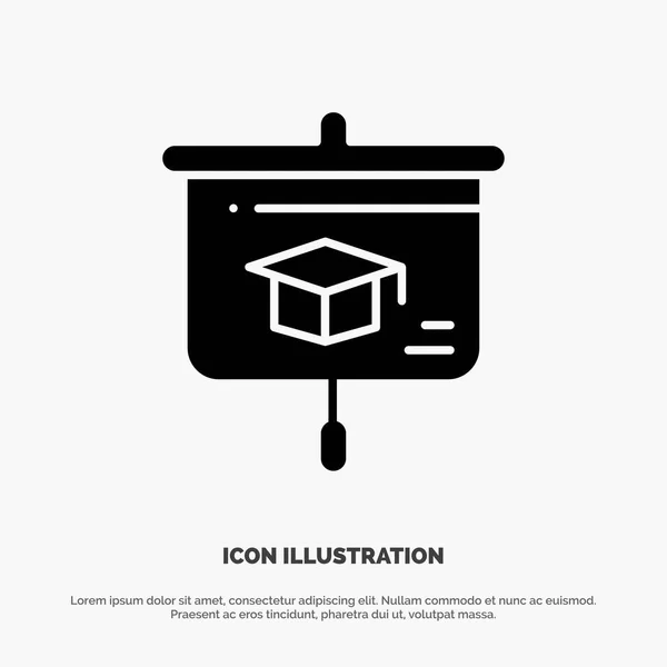 Diagram, utbildning, presentation, skola solid Glyph Icon Vector — Stock vektor