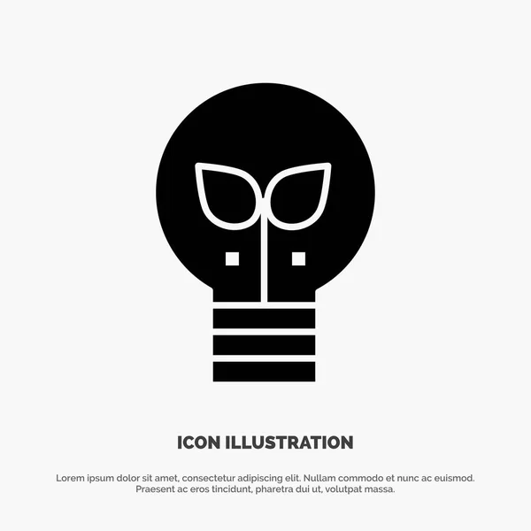 Eco, idee, lamp, licht effen glyph pictogram vector — Stockvector