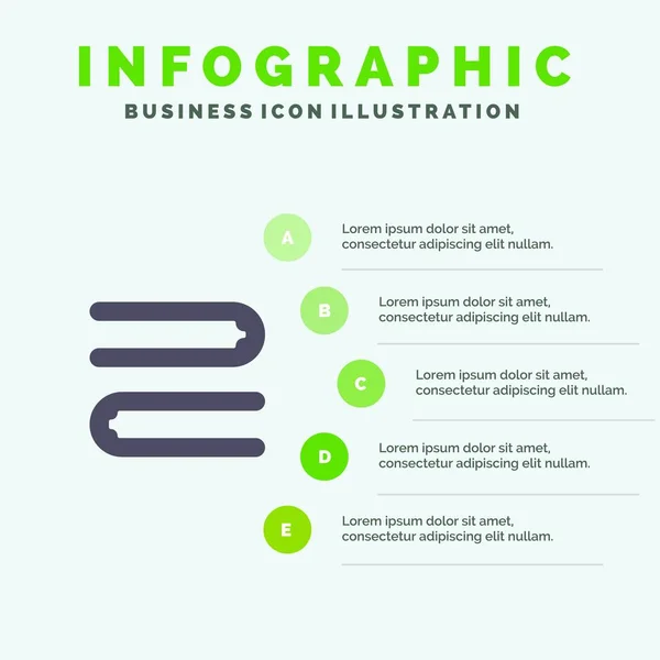 Limpar, Limpeza, Toalha Ícone sólido Infográficos 5 Passos Presentat — Vetor de Stock