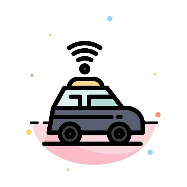 Car, Location, Map Abstract Flat Color Icon Template