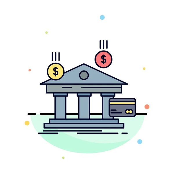 Bank, Zahlungen, Banking, Finanzen, Geld flache Farbe Symbol-Vektor — Stockvektor