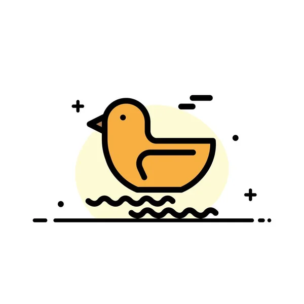 Duck, River, Канада Business Flat Line Filled Icon Vector Banne — стоковый вектор