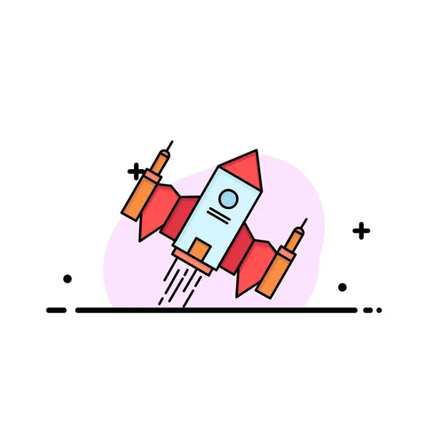 Nave espacial, nave espacial, espacio, extraterrestre color plano icono vector — Vector de stock