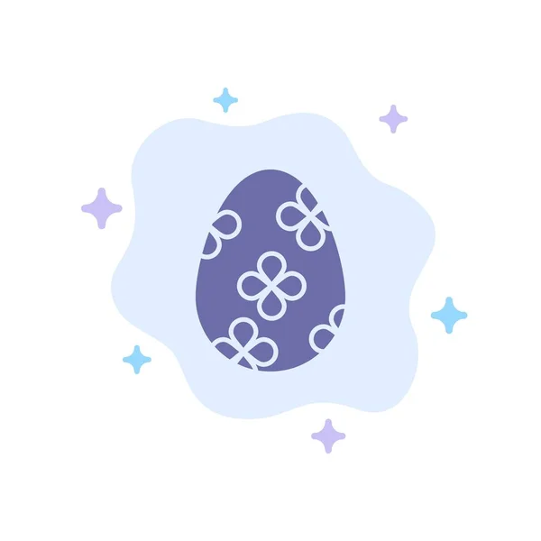 Decoração, Páscoa, Ovo de Páscoa, Ícone azul de ovo na nuvem abstrata — Vetor de Stock