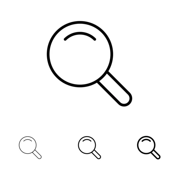 Расширенный, Поиск, Ui Bold и тонкая черная линия значок набор — стоковый вектор