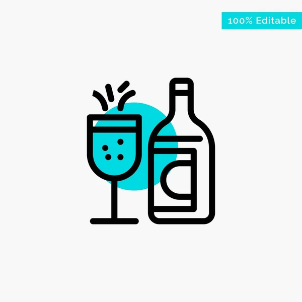 Glas, fles, Pasen, drinken Turquoise highlight cirkel punt ve — Stockvector