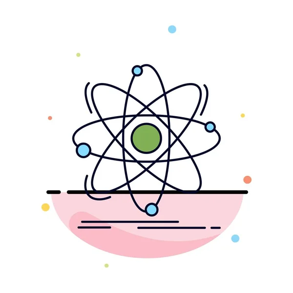 Atom, science, chemistry, Physics, nuclear Flat Color Icon Vecto — Stock Vector