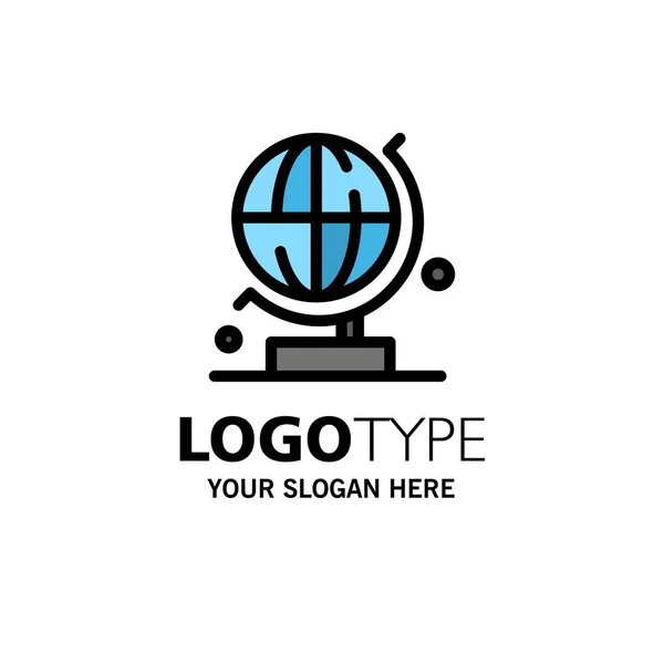 Світ, глобус, шаблон логотипу наукового бізнесу. Плоский колір — стоковий вектор