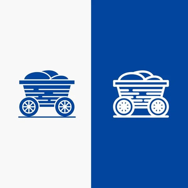 Wózek, koszyk, żywności, Bangladesz linia i glif ikona bryła niebieski b — Wektor stockowy