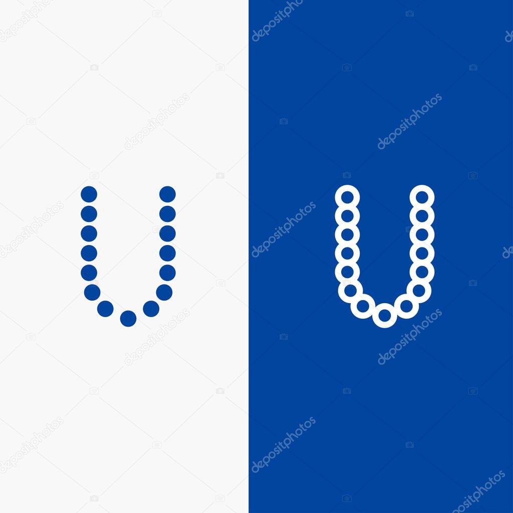 Accessories, Beauty, Lux, Necklets Line and Glyph Solid icon Blu