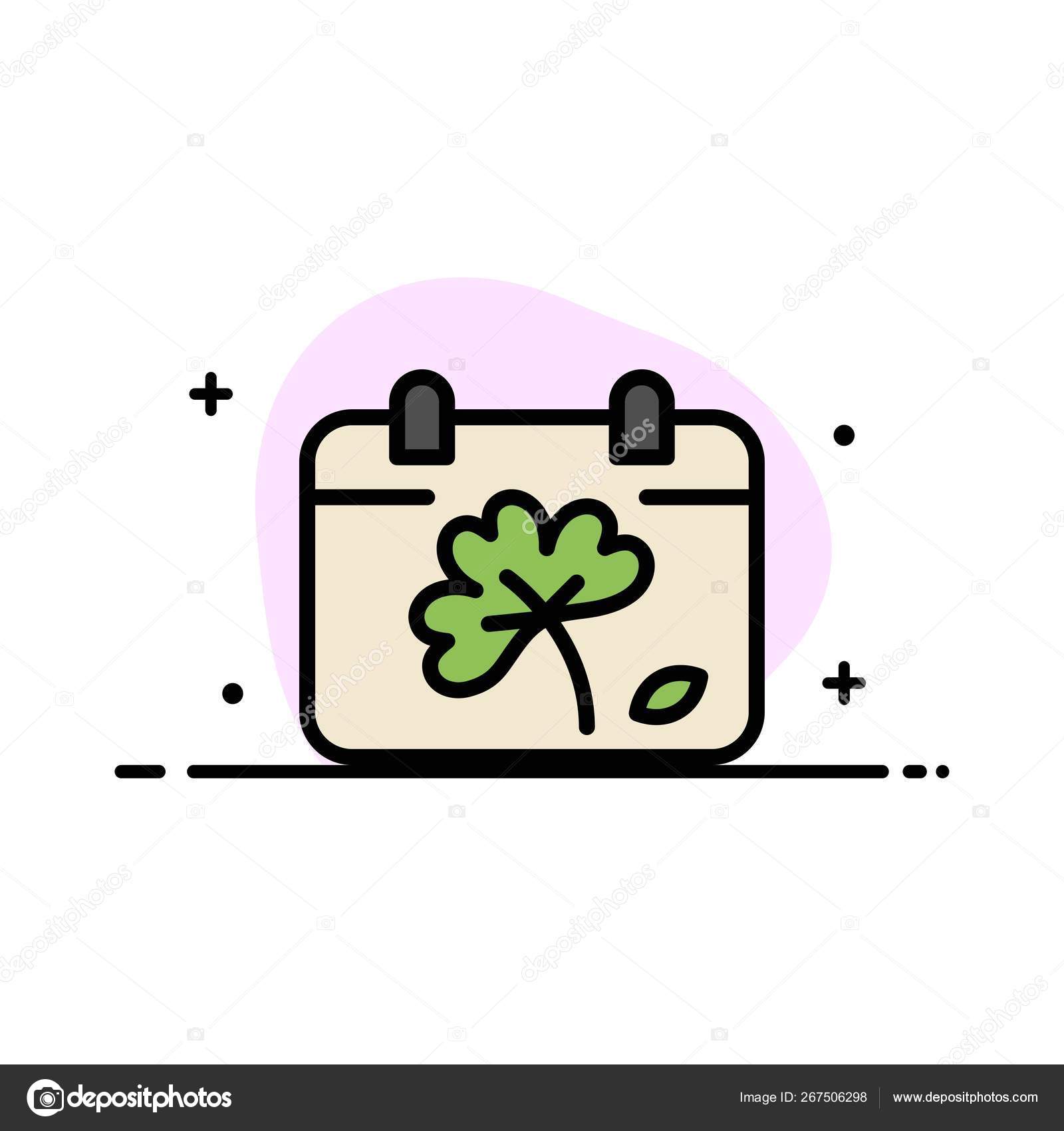 Calendar, Flower, Day, Spring Business Flat Line Filled Icon Ve Stock