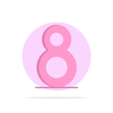 Sekiz, 8, 8, Soyut Daire Arka Plan Düz renk Simgesi