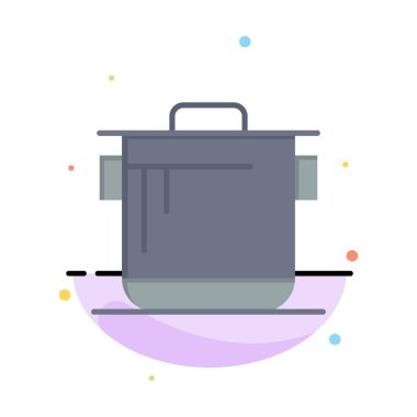 Ocak, Mutfak, Pirinç, Cook Soyut Düz Renk Simgesi Şablon