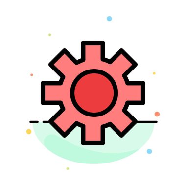 Ayar, Dişli, Lojistik, Küresel Soyut Düz Renk Simgesi Templat